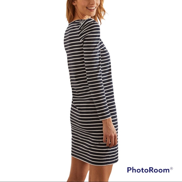 NWT Boden Imogen Breton Long Sleeve Dress in Navy / Ivory (size 6) - Picture 3 of 10